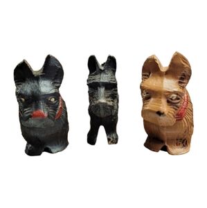 Set of 3 Vintage Resin Scottish Terrier Dogs